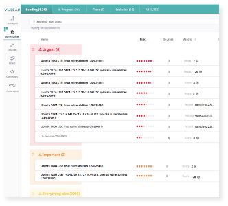 screenshot of Vulcan Cyber
